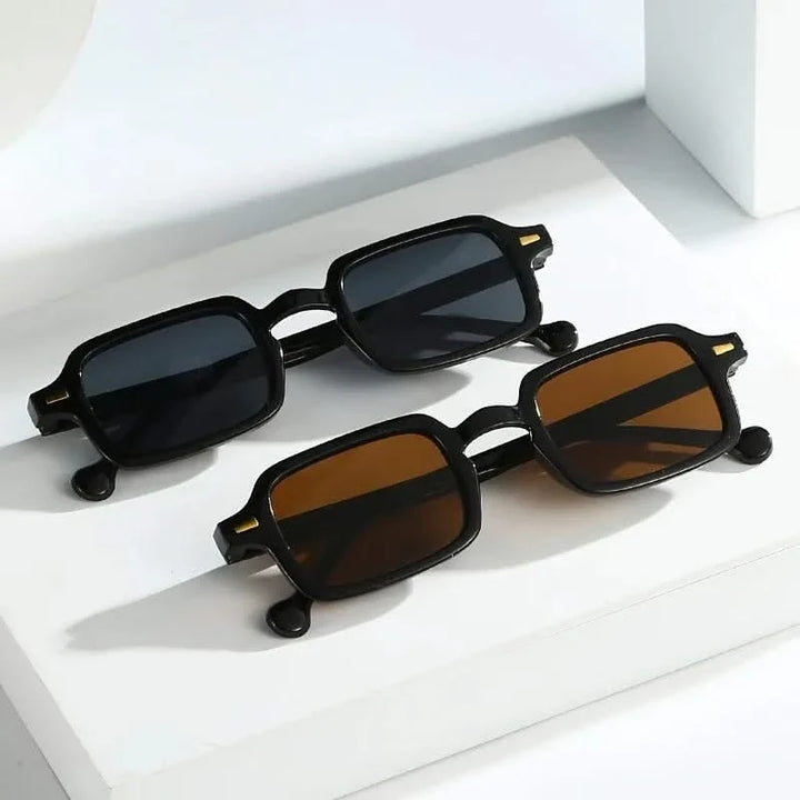 Unisex retro square sunglasses with stylish anti-glare lenses. Classic eyewear for eye protection & fashion accessory.