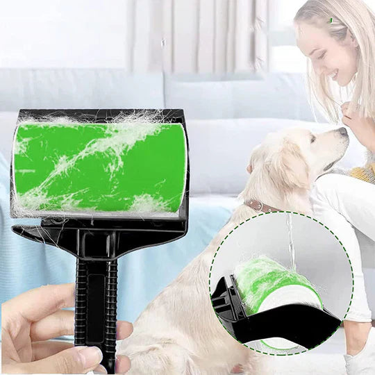 Reusable lint roller for pet hair, essential home cleaning tool for blankets, sofas, and car seats.