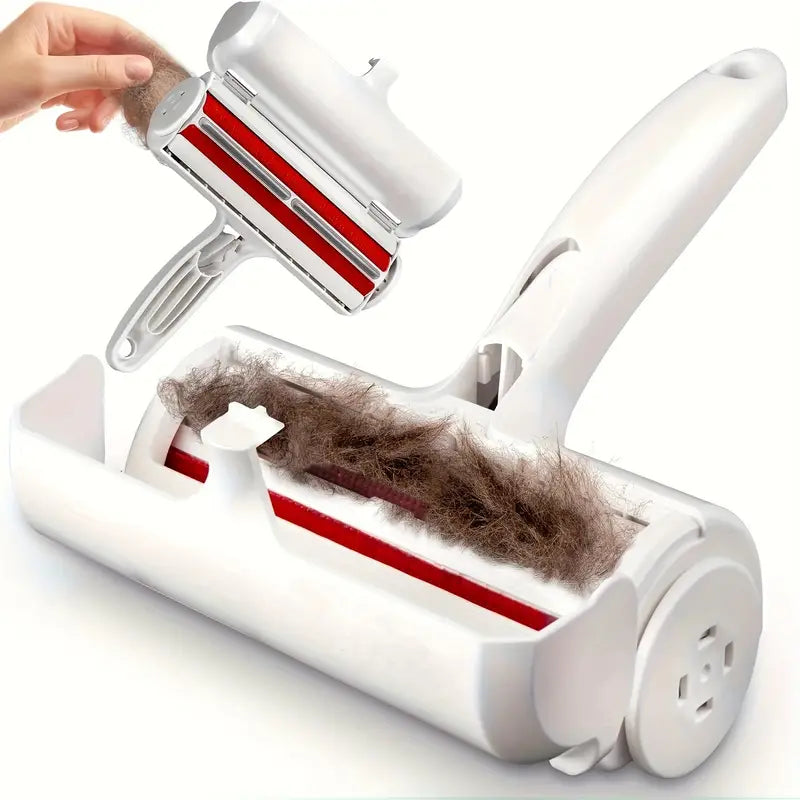 Eco-friendly pet hair remover, perfect for home cleaning & furniture care, shown on a sofa.
