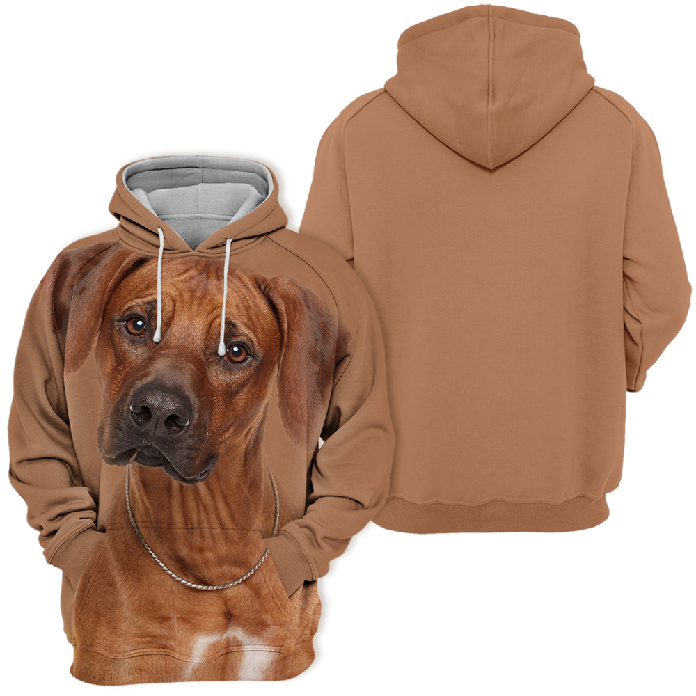 Graphic Rhodesian Ridgeback hoodie, comfortable and durable, ideal for pet owners.