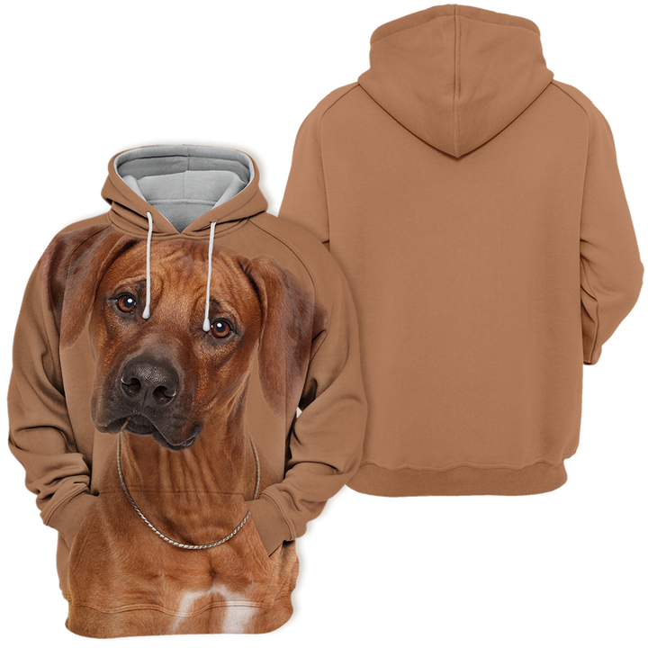 Graphic Rhodesian Ridgeback hoodie, comfortable and durable, ideal for pet owners.