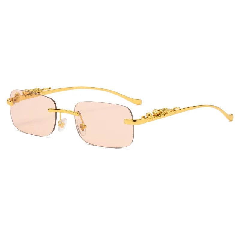 Summer style: rimless unisex sunglasses, UV400, gradient lenses, essential outdoor gear.