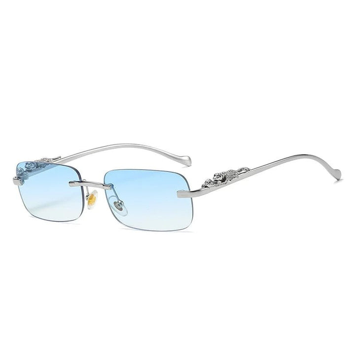 Rimless unisex sunglasses, UV400 protection, gradient lenses, a must-have summer accessory.