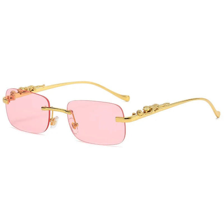 Eye protection: unisex rimless sunglasses, UV400, anti-reflective, for bright sunny days.