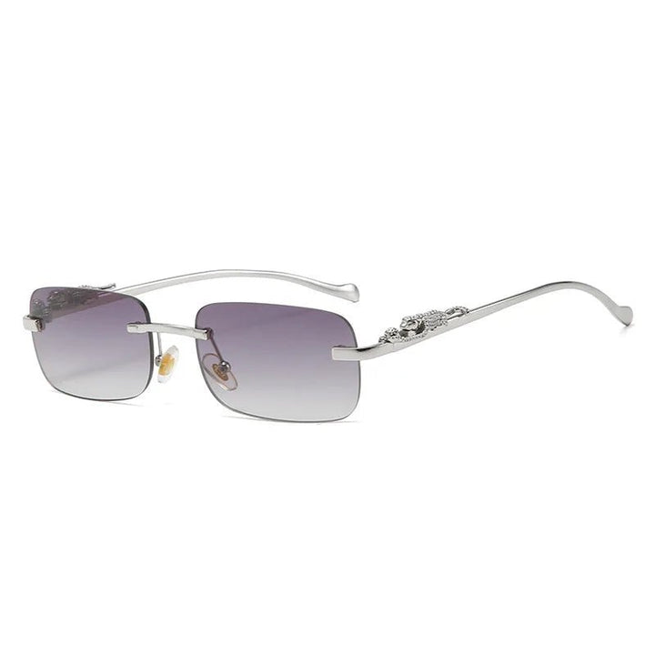 Trendy rimless unisex sunglasses with UV400 protection, ideal for fashion & outdoor activities.