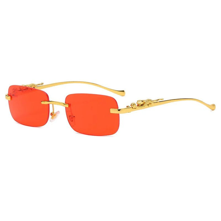 Gradient rimless unisex sunglasses, UV400 protection, fashion eyewear for all seasons.