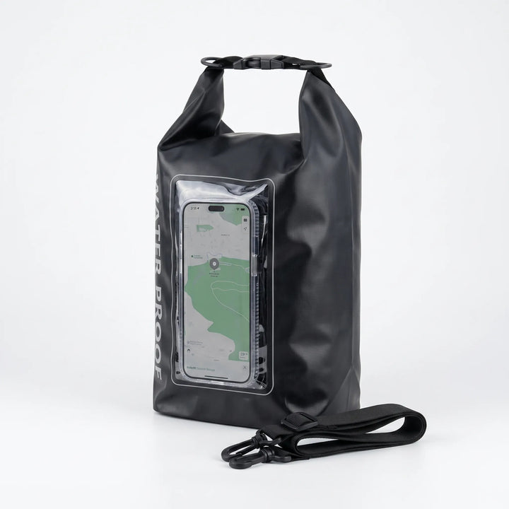 Boating essential: roll-top waterproof dry bag. Keeps gear dry and provides touchscreen access to your phone.