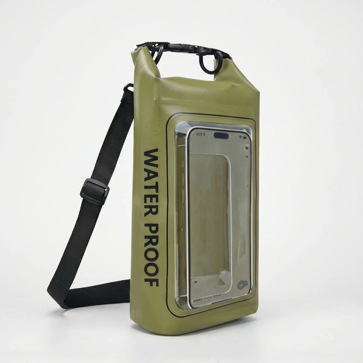 Explore with confidence: waterproof dry bag with touchscreen window, securing your phone on every adventure.