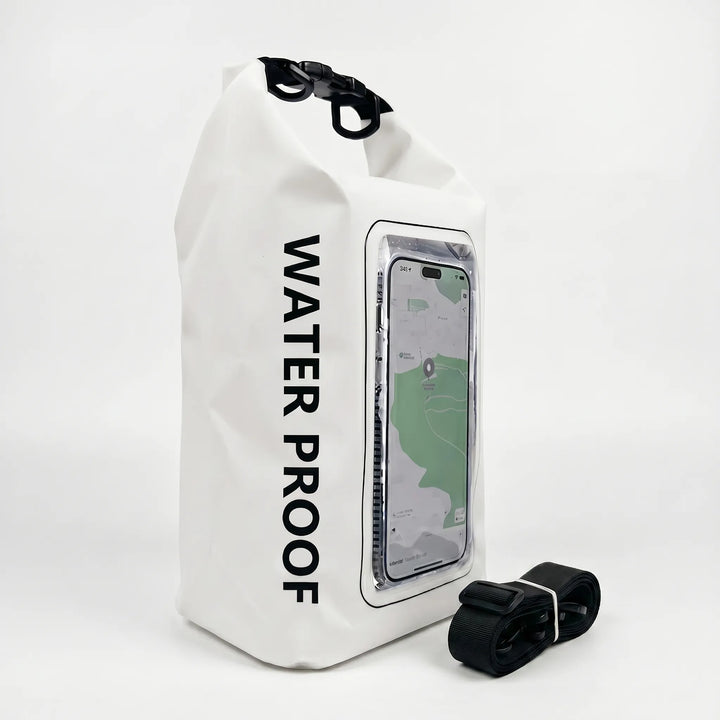 Reliable waterproof roll-top bag for travel & outdoor sports. Keep essentials dry, use phone through window.