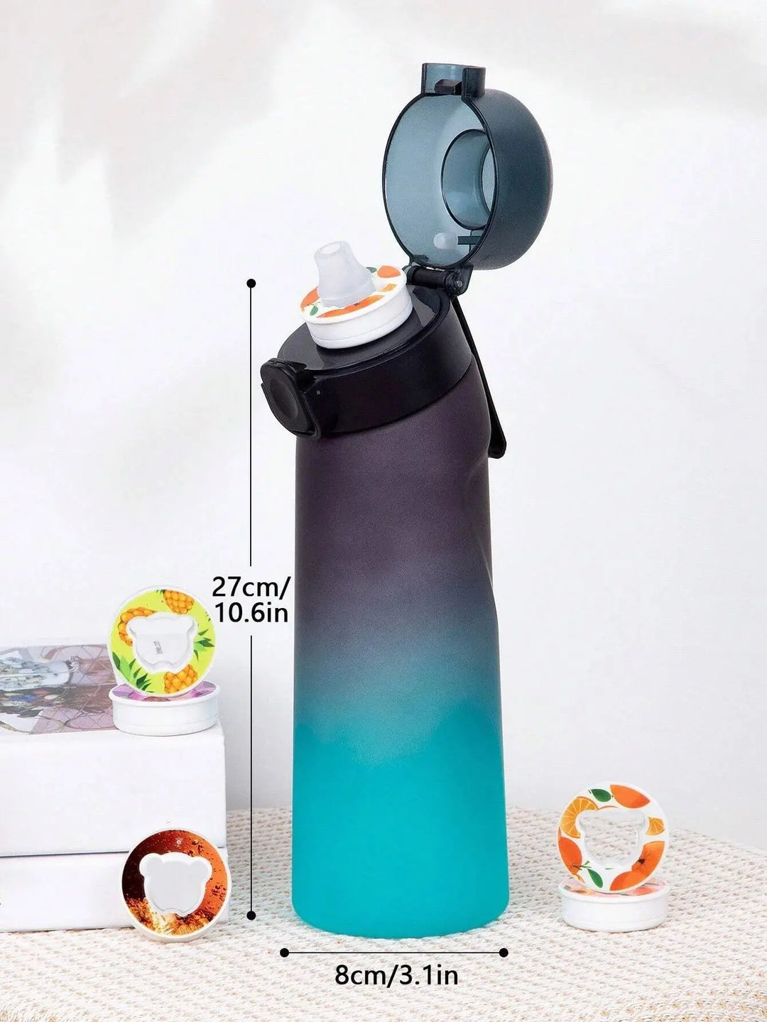 Modern 22 fl oz water bottle for delicious, sugar-free, aroma-infused drinks.