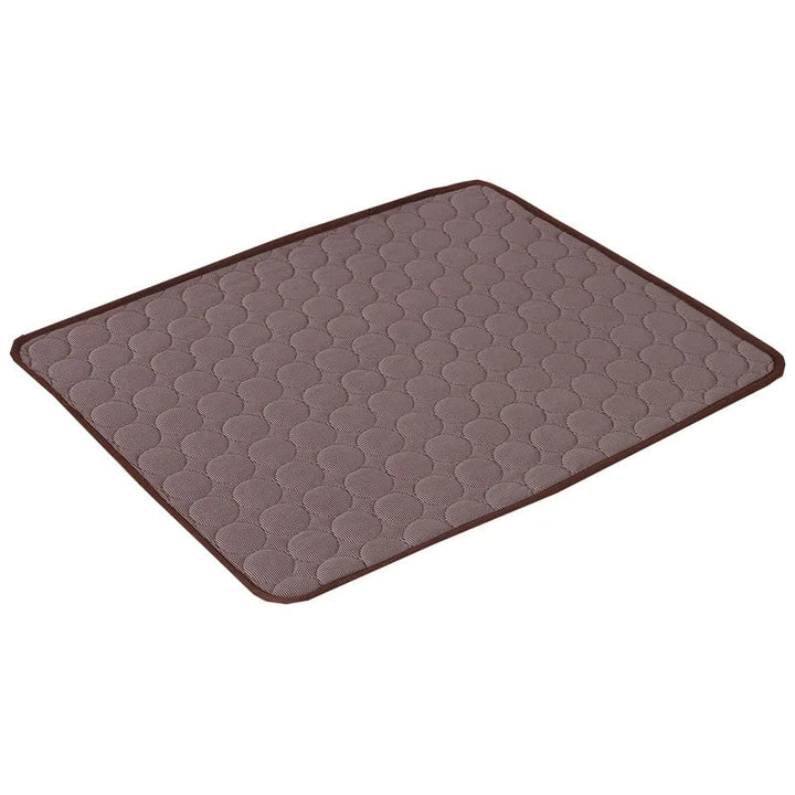 Pet cooling mat in a vibrant blue color, perfect for dogs and cats to stay cool during hot summer days.