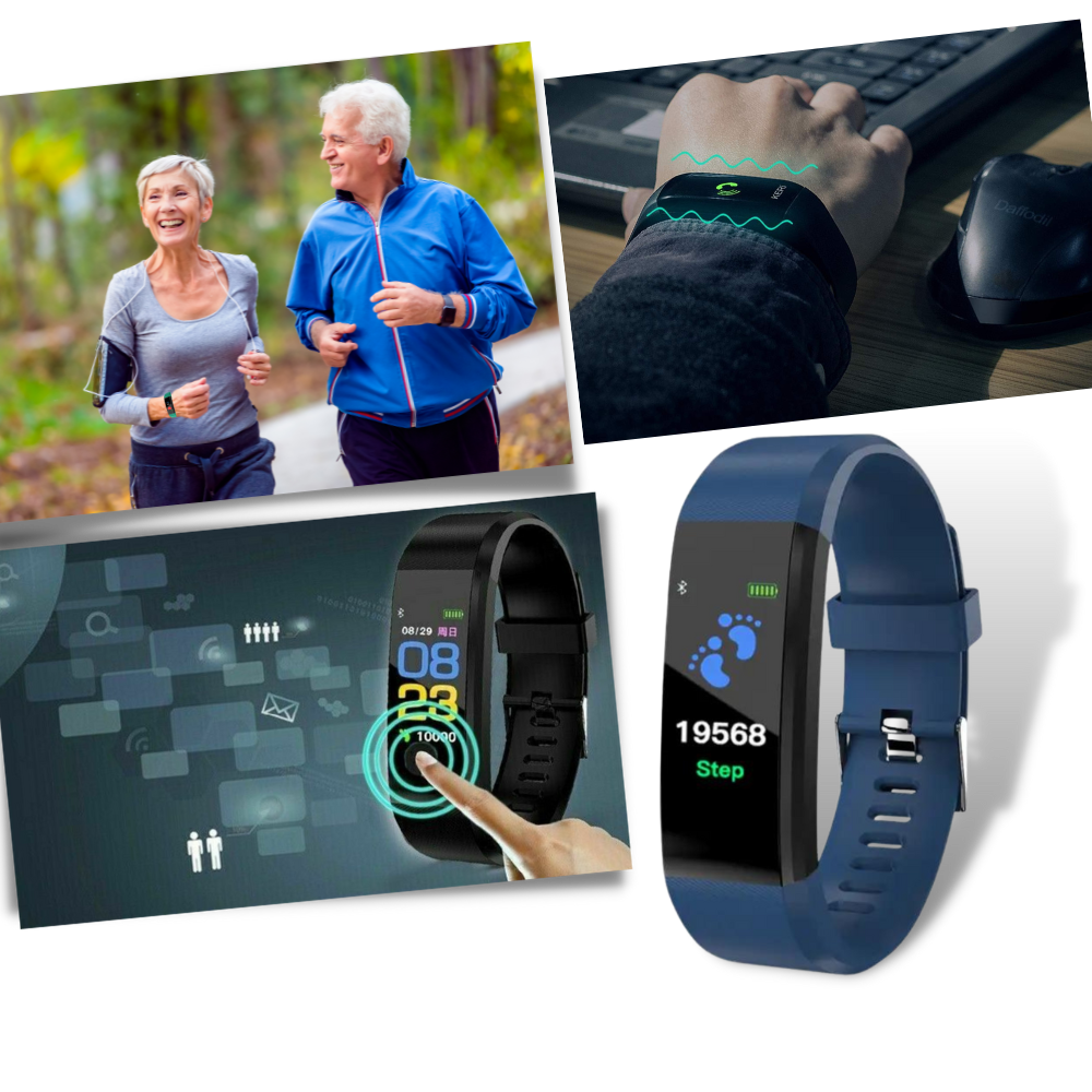 Unisex senior smartwatch for comprehensive health & fitness monitoring, easy-to-use digital watch for elderly care.