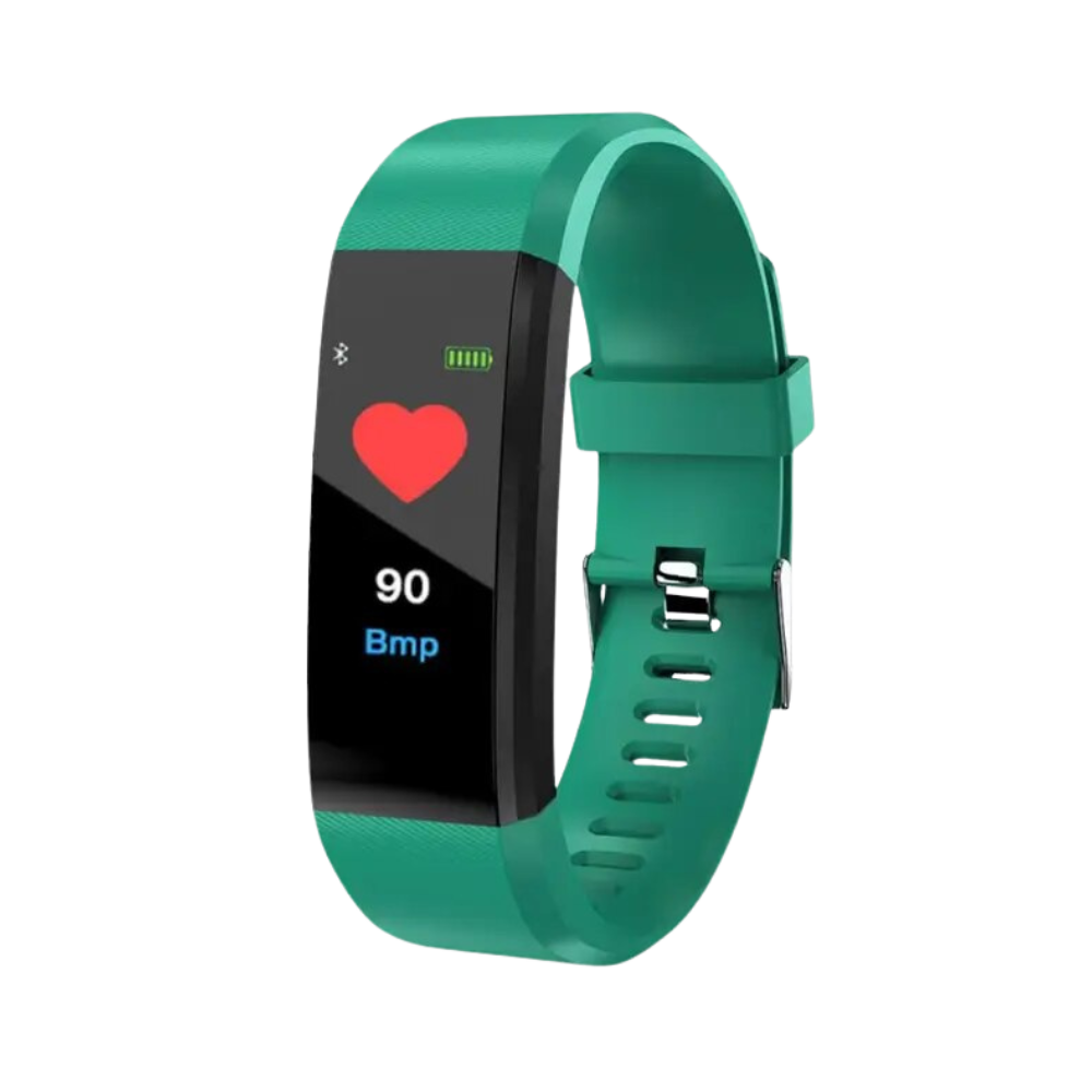 Wearable tech for seniors: a smart fitness band monitoring heart rate, blood pressure, & daily activity with ease.