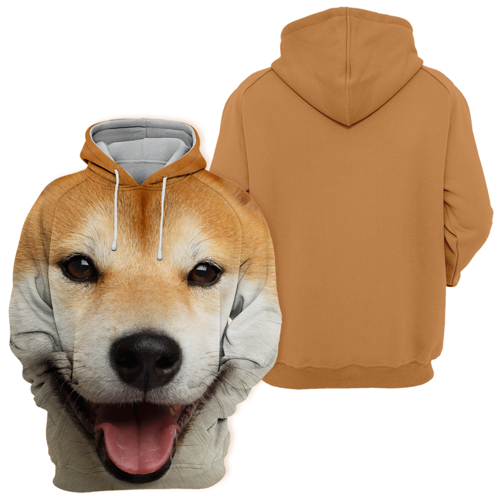 Casual unisex sweatshirt featuring a vibrant Shiba Inu Akita dog graphic print, durable and stylish