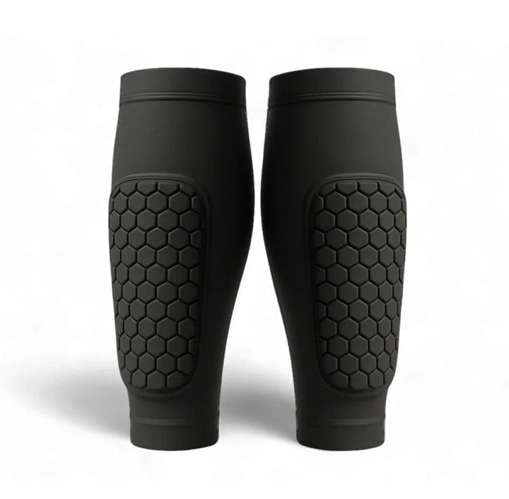 Unisex shin guard sleeves for skiing and soccer comfort, providing leg support and impact absorption.