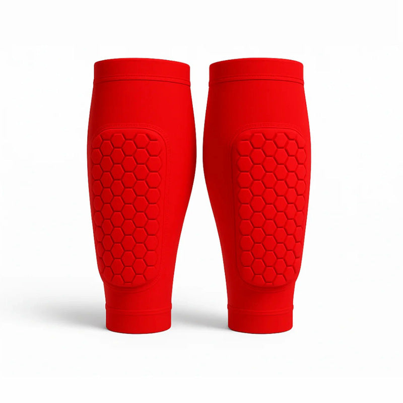 Durable unisex shin guard sleeves offering shin protection and leg support for skiing & soccer players.