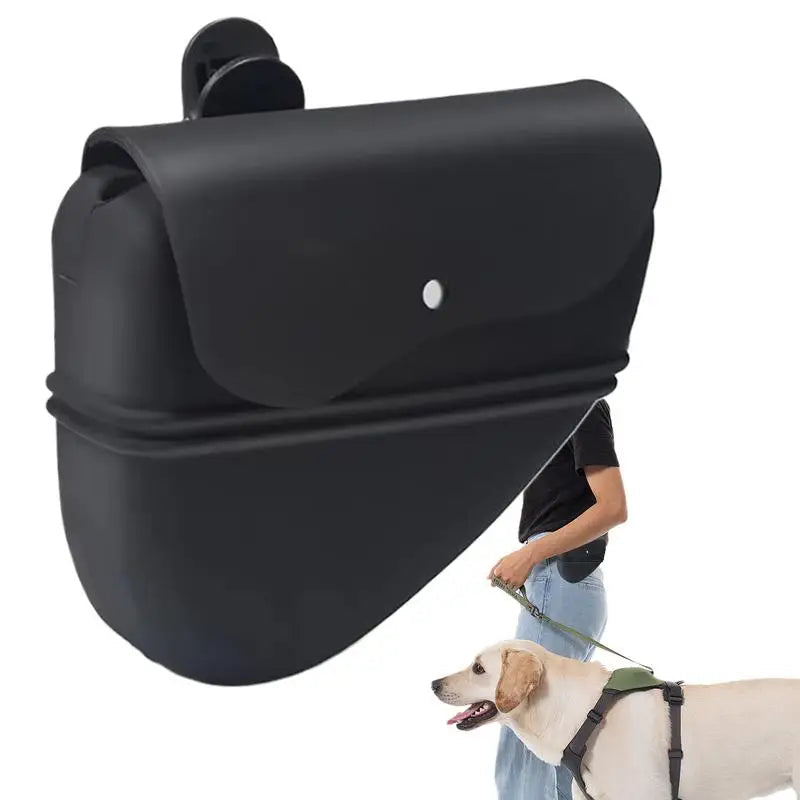 Waterproof silicone dog treat bag for pet training, featuring a magnetic closure.
