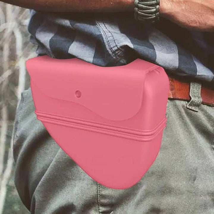 Durable silicone dog treat pouch, ideal pet accessory for convenient dog walking.
