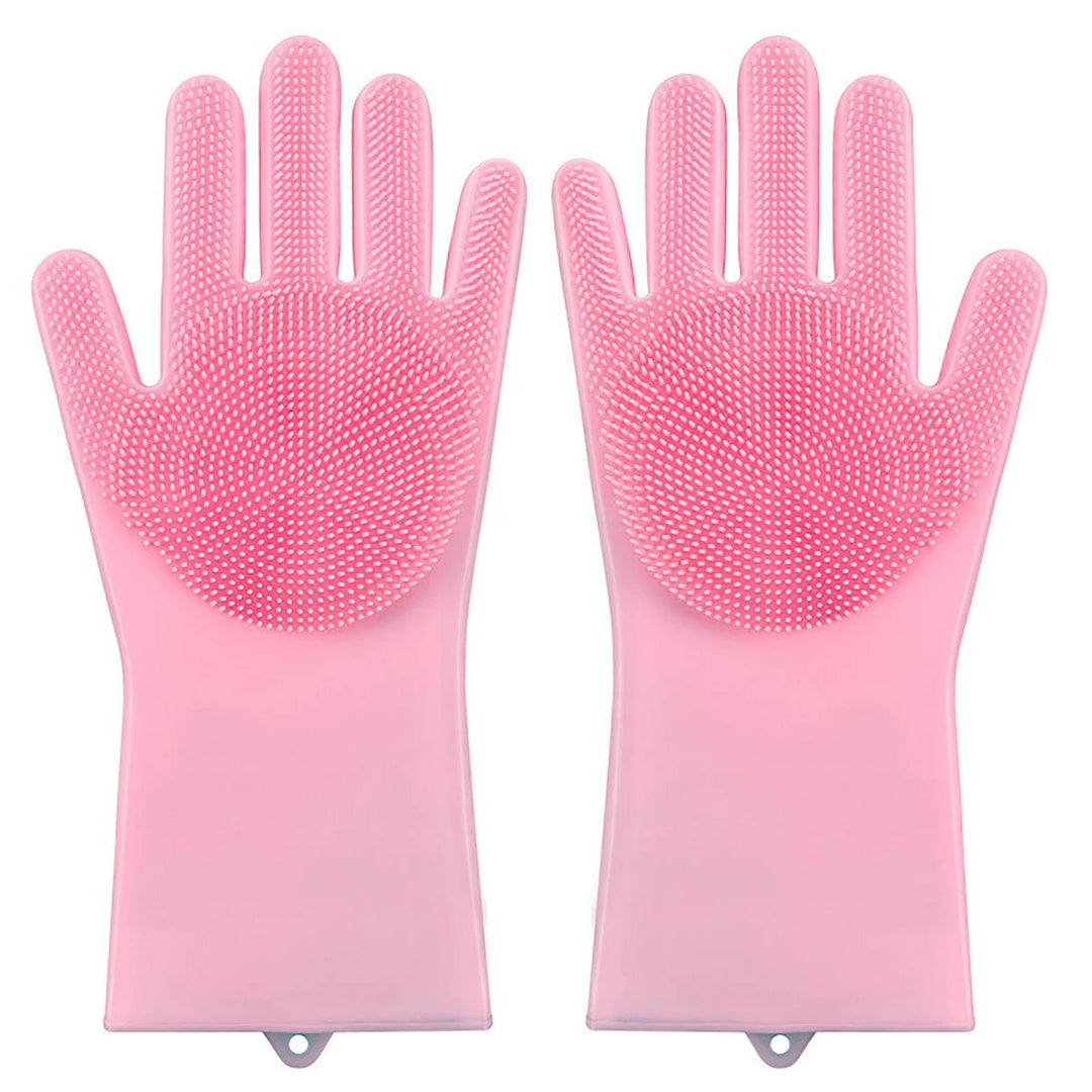 Close-up of silicone pet grooming glove texture, designed for effective hair removal.