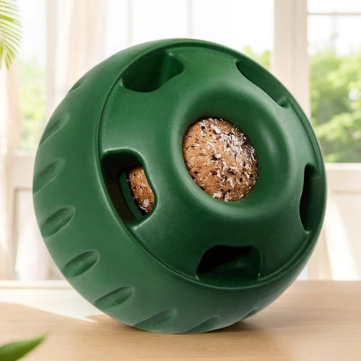 Purple silicone slow feeder & chew toy for pets, unique design, easy to clean, promotes healthy eating.