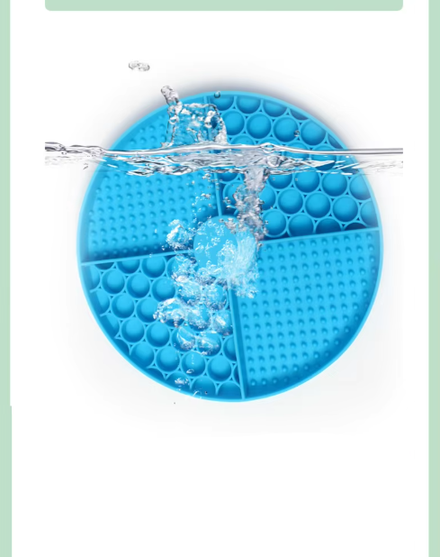 Unisex silicone slow feeder dog mat, enhances pet health by slowing down meal consumption.
