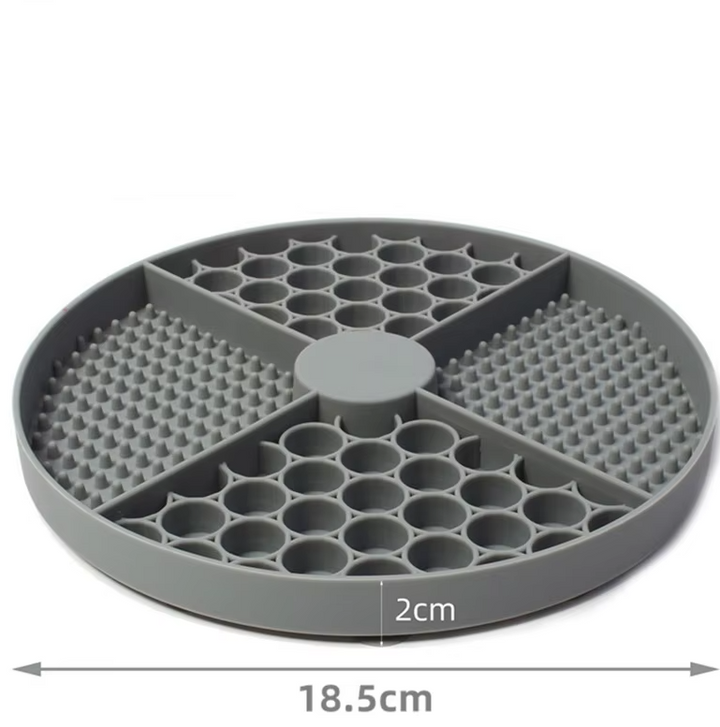 Close-up of a silicone slow feeder dog mat texture, encourages measured eating for pets.