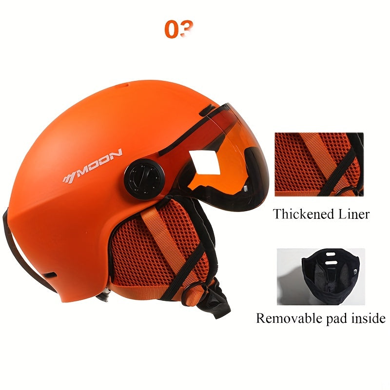 Unisex ski helmet for ultimate safety & comfort during winter sports. Essential protective gear.