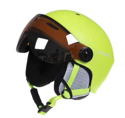 Unisex ski helmet, showcasing durable shell & comfort padding for ultimate safety in winter sports.