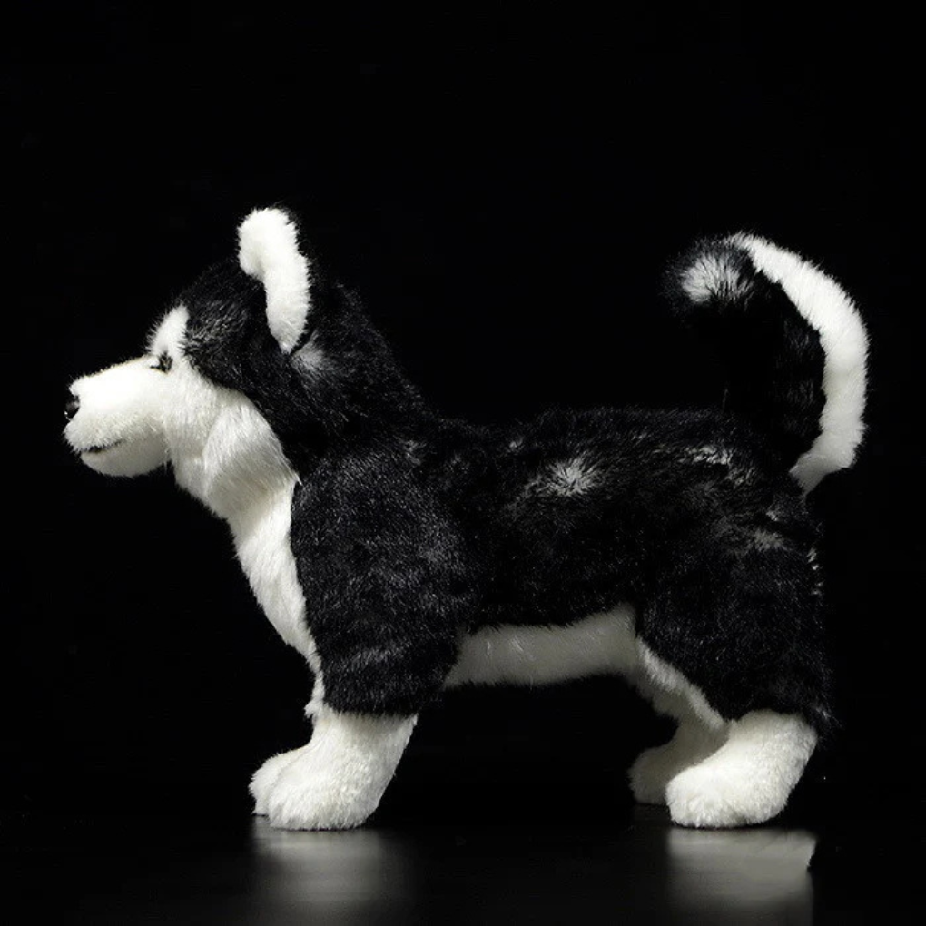 New4 unisex sled dog plush toy, adorable husky animal figurine, cozy soft gift decor, perfect for kids and collectors