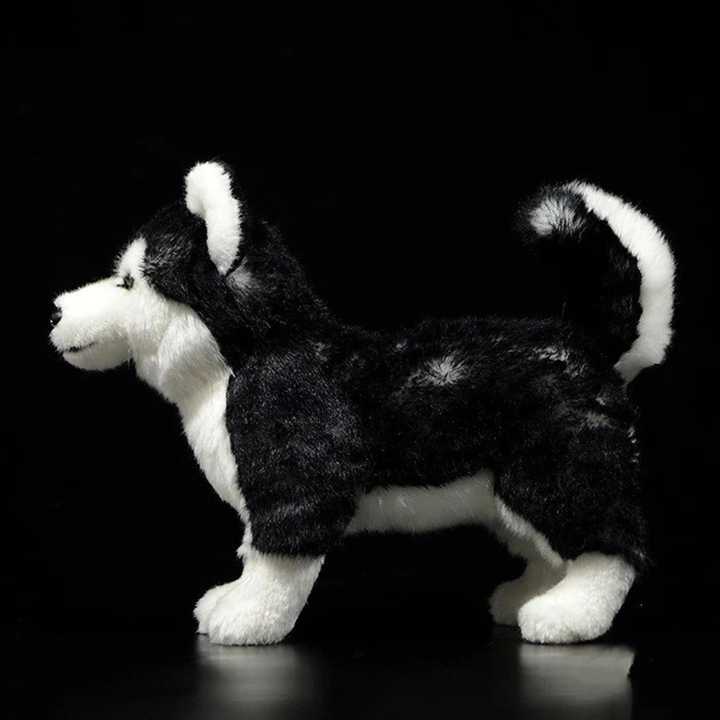 New4 unisex sled dog plush toy, adorable husky animal figurine, cozy soft gift decor, perfect for kids and collectors