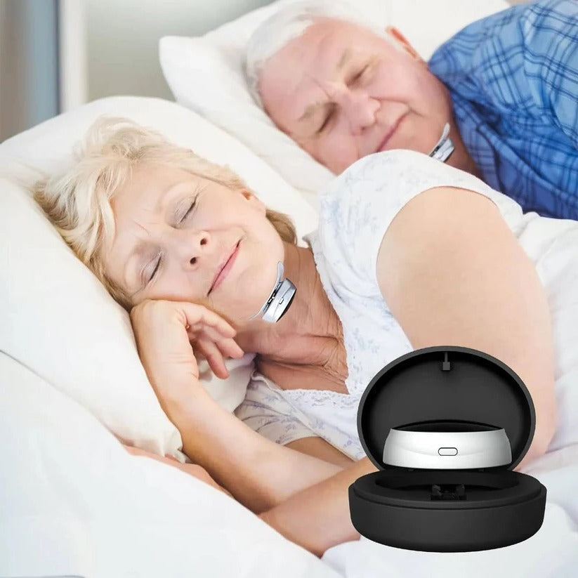Compact & discreet pulse vibration sleep device. An effective anti-snore solution for a restful night.