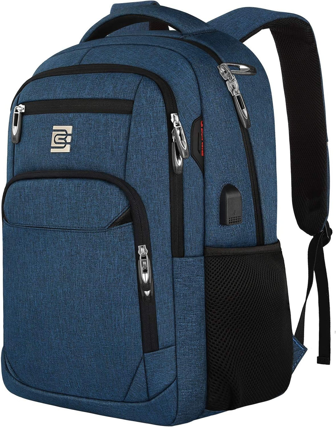 Unisex slim anti-theft laptop bag with USB power port, great for business trips & daily use.