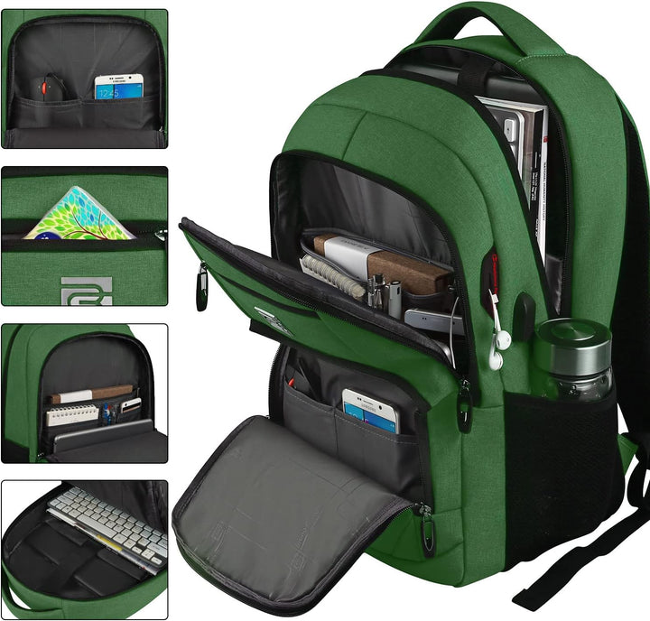 Anti-theft backpack for digital nomads, includes USB charging & ample space for devices.
