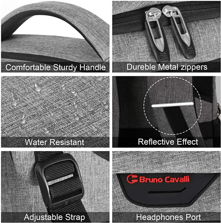 Unisex anti-theft backpack with hidden pockets & USB charging, in a sleek, water-repellent finish.