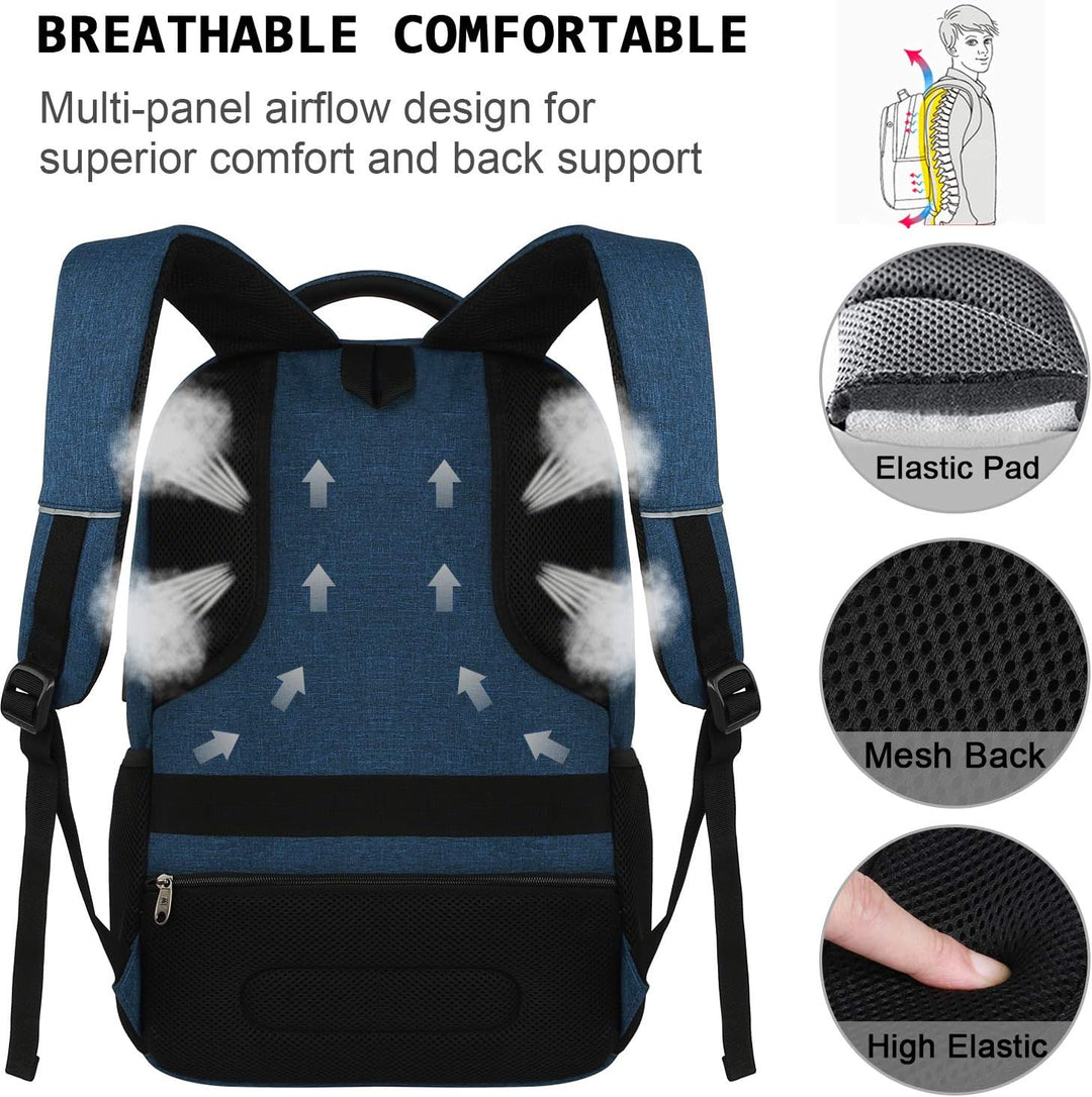 Stylish slim laptop backpack with hidden zippers, anti-theft features & external USB port.