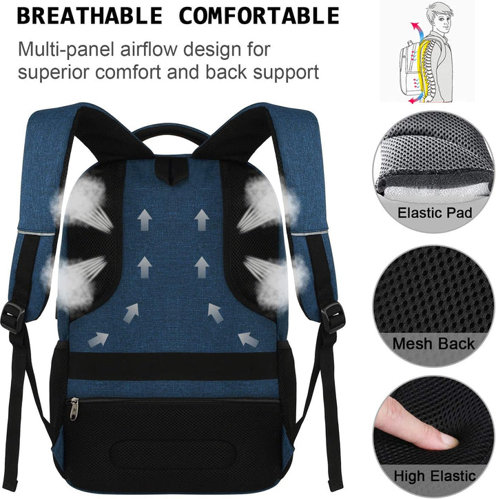 Stylish slim laptop backpack with hidden zippers, anti-theft features & external USB port.