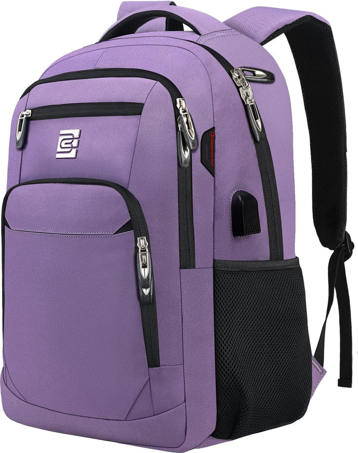 Anti-theft commute bag, ergonomic design, USB charging for phone & tablet, secure laptop sleeve.