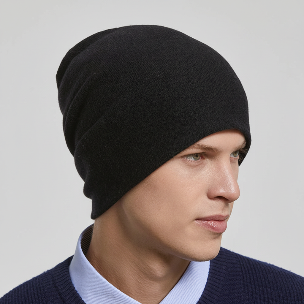 Warm winter slouchy beanie, ideal unisex hat for cold weather gear and ultimate cozy comfort.