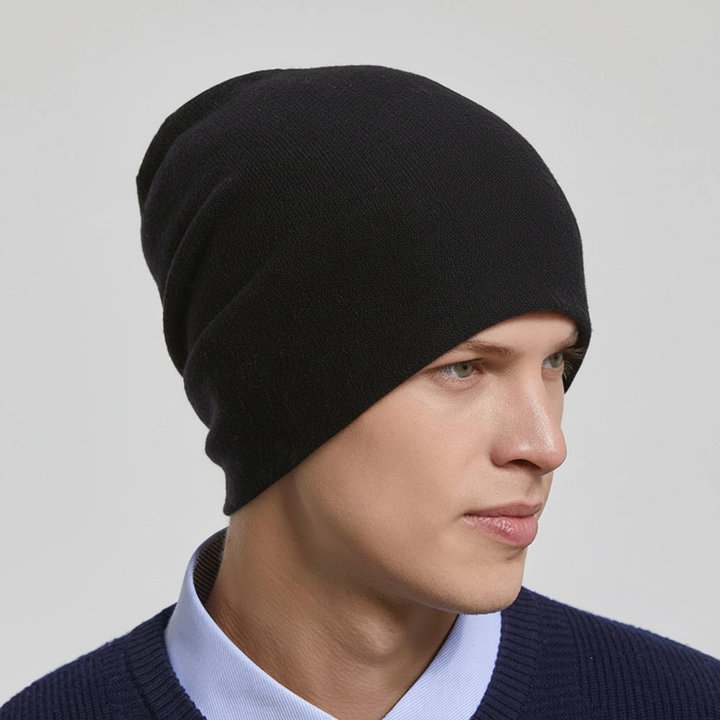 Cozy unisex slouchy beanie, a warm winter hat providing comfort for cold weather protection.