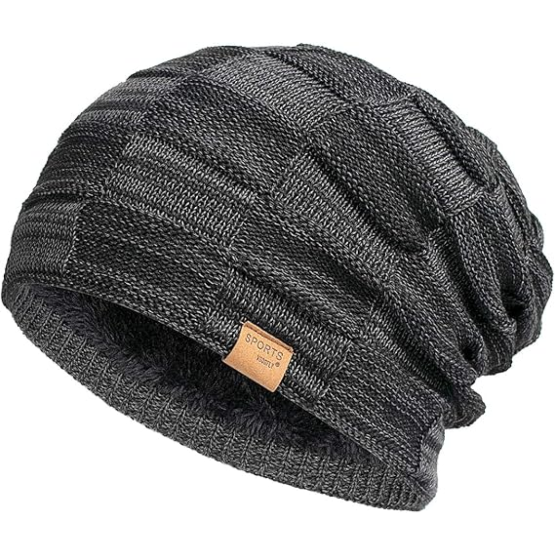 Unisex slouchy winter beanie hat. Warm, stylish, and perfect cold weather cap.