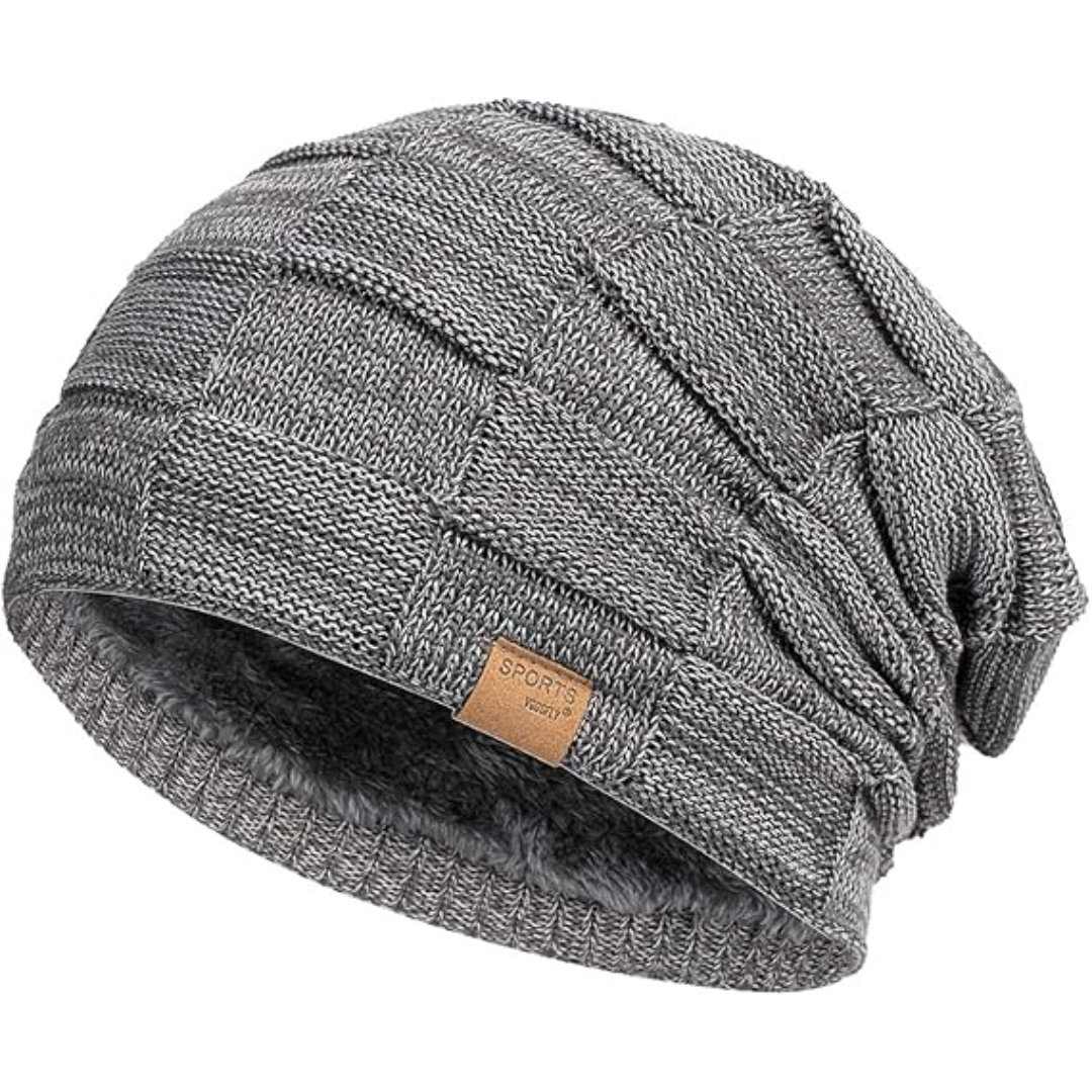 Everyday unisex slouchy winter beanie. A warm and fashionable cold weather cap for all.