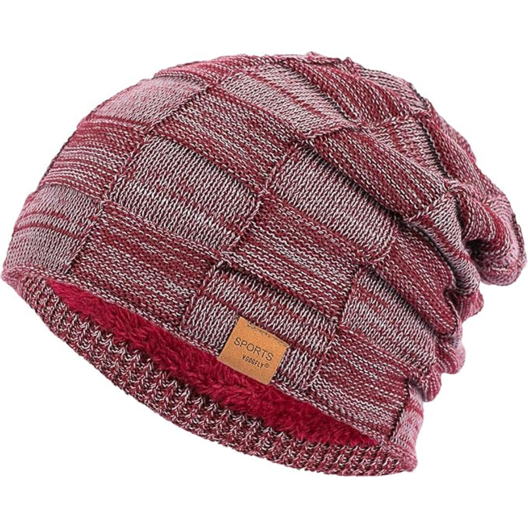Soft & warm unisex slouchy winter beanie. Stylish headwear for chilly days and nights.