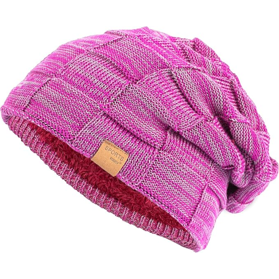 Men's & women's warm slouchy winter beanie. Stylish cold weather cap for daily comfort.