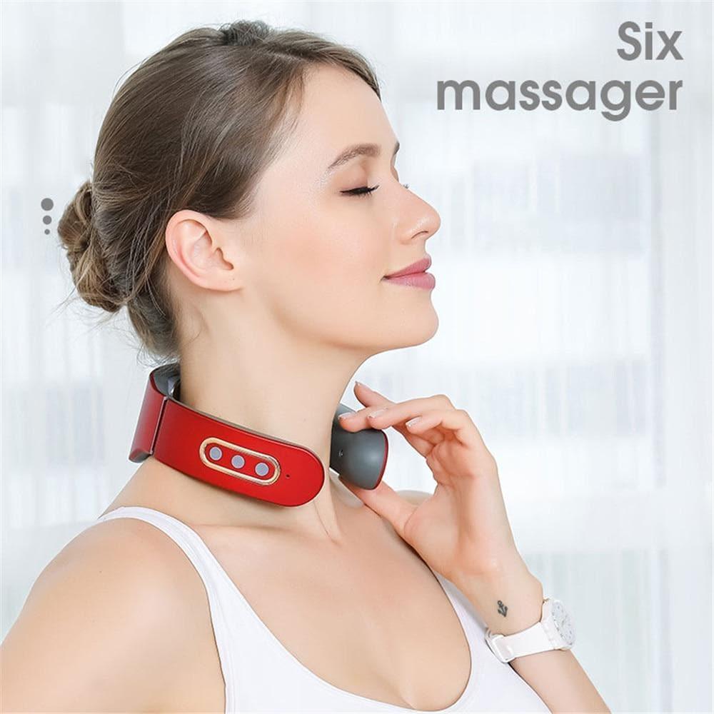 Unisex portable neck & shoulder massager. Experience immediate pain relief & deep relaxation with heat.