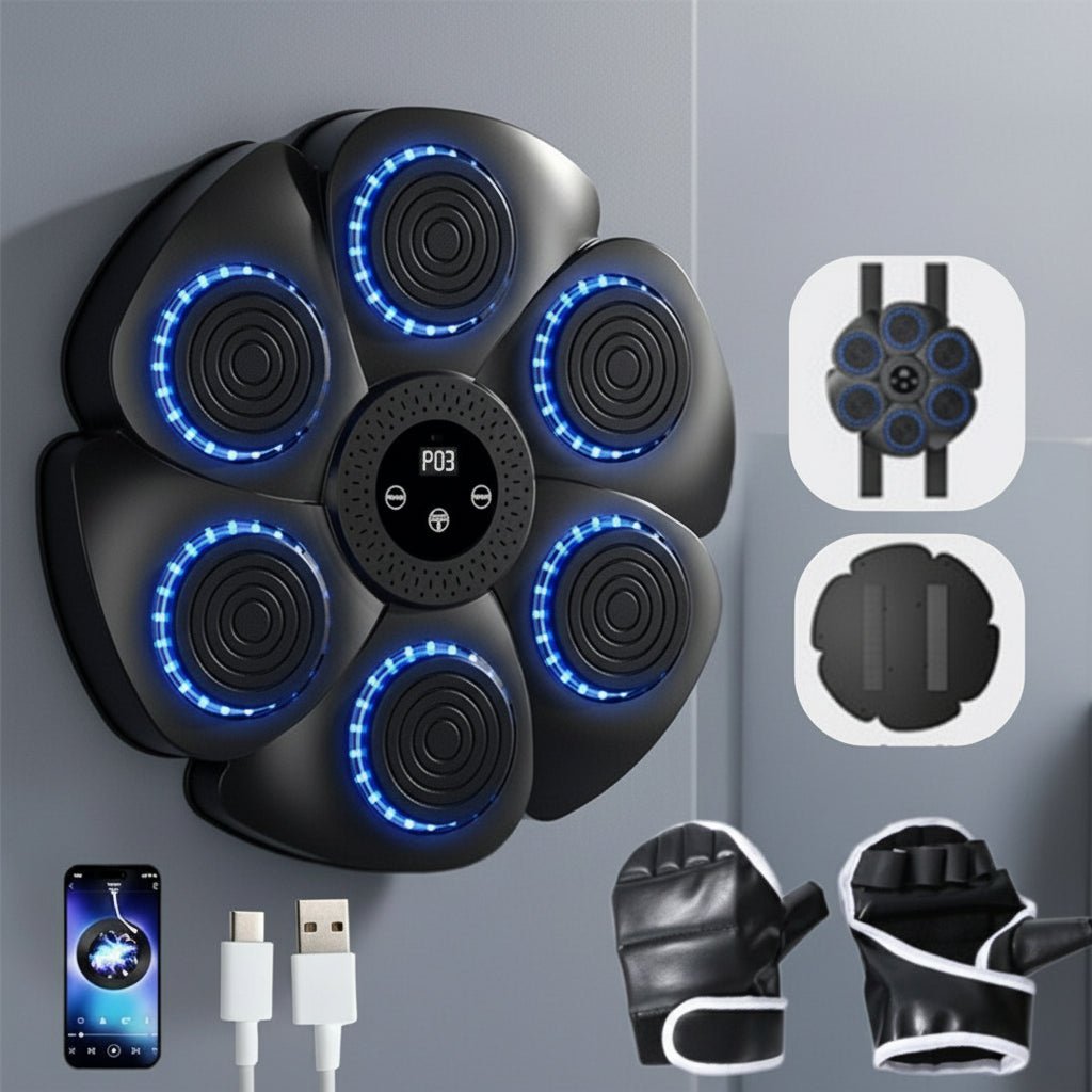 Digital Punch Machine for fitness, offering Bluetooth audio & responsive RGB lights. Great for home exercise & fun.