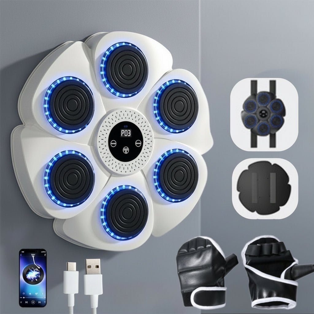 Unisex fitness equipment: Smart Boxing Machine with Bluetooth music & RGB lights for engaging home gym workouts.