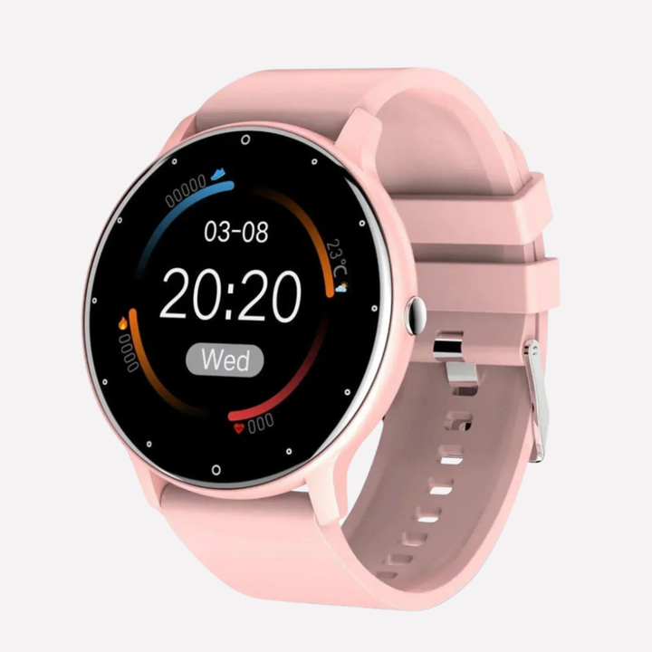 Sleek Unisex Smart Watch monitors heart rate, blood oxygen, and daily activity. Essential health tech.