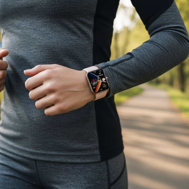 Pink Unisex Smart Watch, comprehensive health tracking, non-invasive glucose, heart rate, fitness & activity.