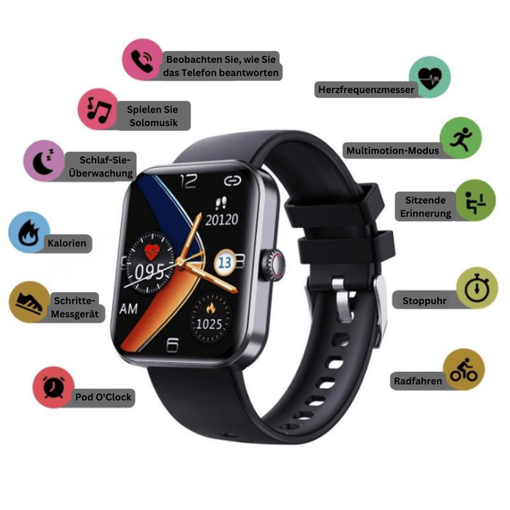 Unisex activity tracker, smart health watch with precise sleep monitoring and real-time heart rate data.