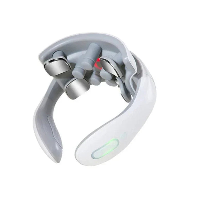 Combat neck stiffness & muscle pain with this smart heat & vibration neck relaxation device.